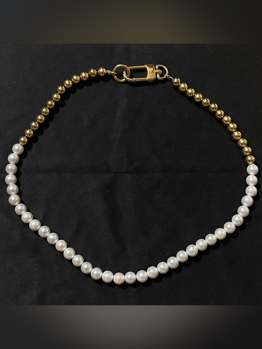 Vitaly “Akoya” Gold-Tone Stainless Steel Faux Pearl Necklace Minimal Streetwear